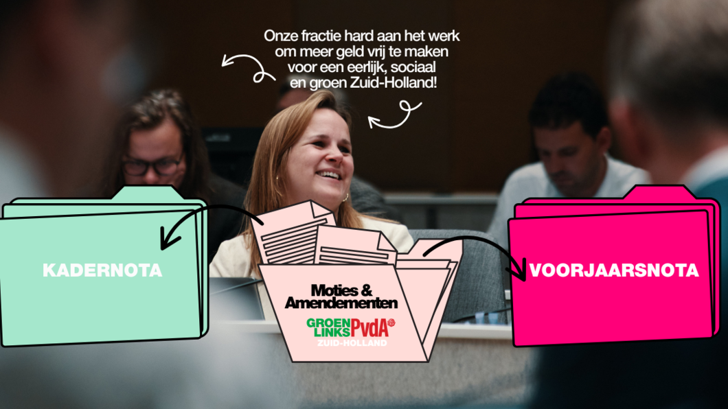 Foto van Marleen Maat met illustraties van documentmappen