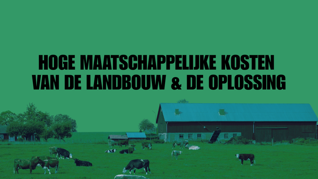 Groene achtergrond met titel en foto van boerderij