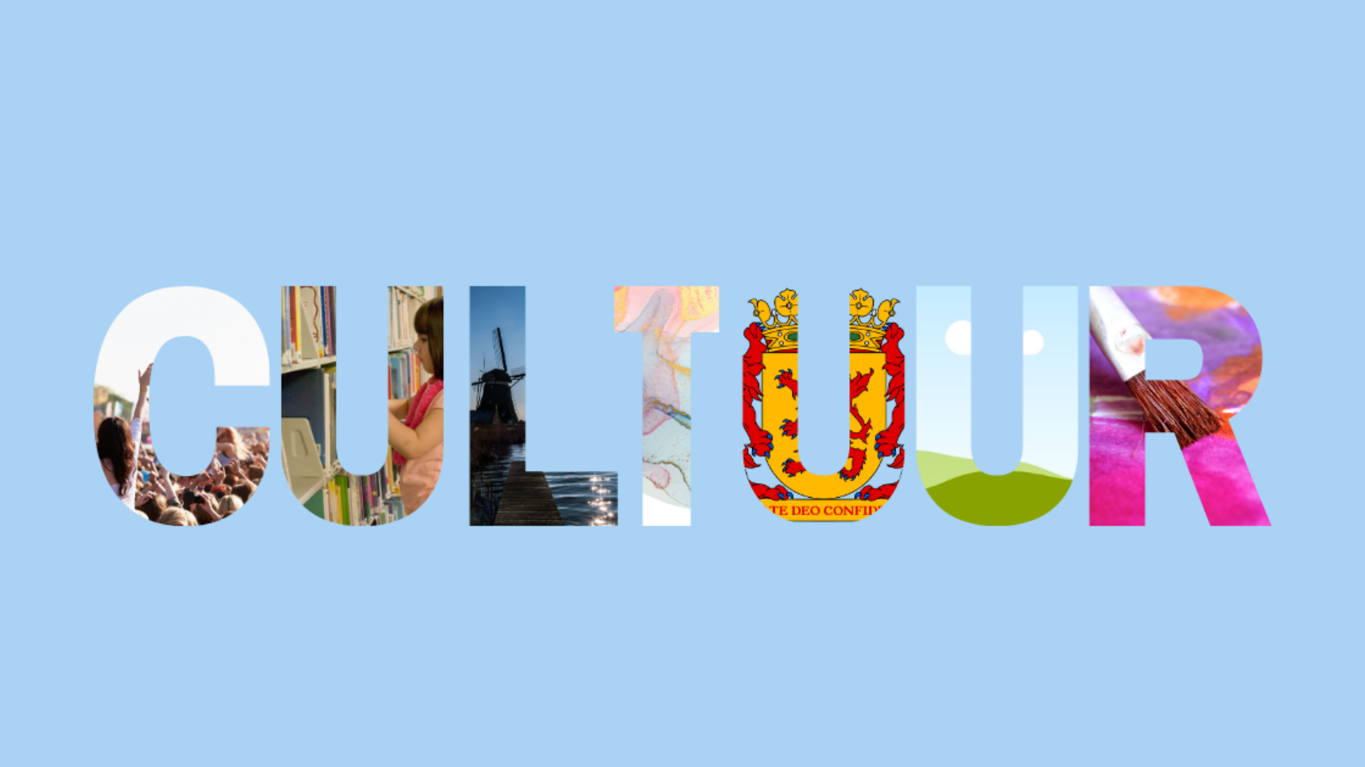 Blauwe achtergrond met het woord cultuur